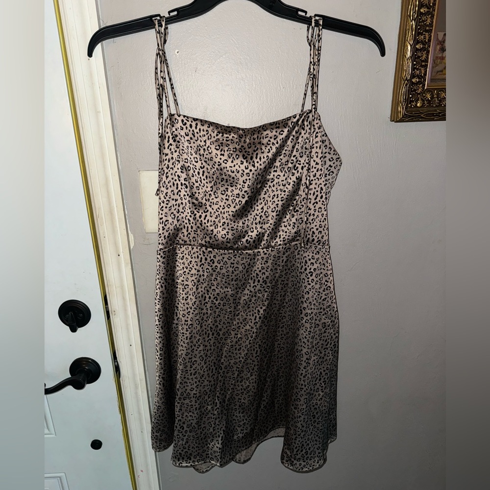 Socialite satin animal print party dress